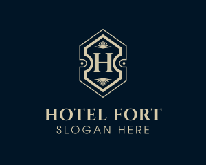 Hotel Interior Design Decor logo design