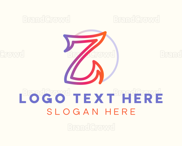 Gradient Modern Letter Z Logo