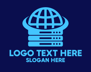 Blue Global Server logo design