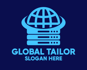 Blue Global Server logo design