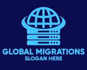 Blue Global Server logo design