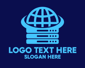 Server - Blue Global Server logo design