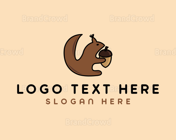 Acorn Squirrel Animal Logo