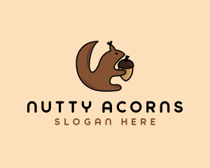 Acorn Squirrel Animal  logo design