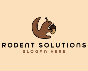 Acorn Squirrel Animal  logo design