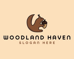 Acorn Squirrel Animal  logo design