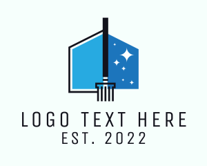 Mop - Blue House Cleaner logo design