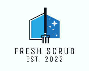 Scrub - Blue House Cleaner logo design