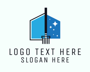 Blue House Cleaner Logo