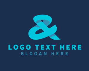 Lettering - Blue Ampersand Company logo design