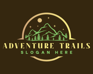 Mountain Night Camping logo design