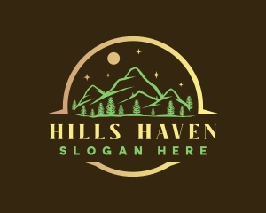 Mountain Night Camping logo design