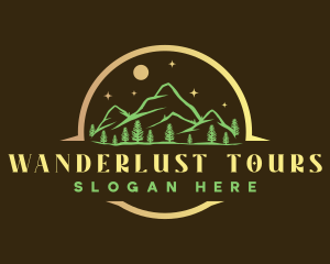 Mountain Night Camping logo design