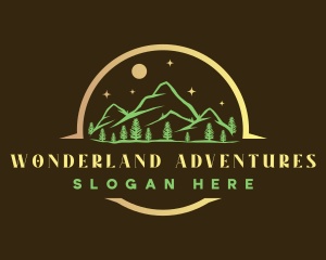 Mountain Night Camping logo design