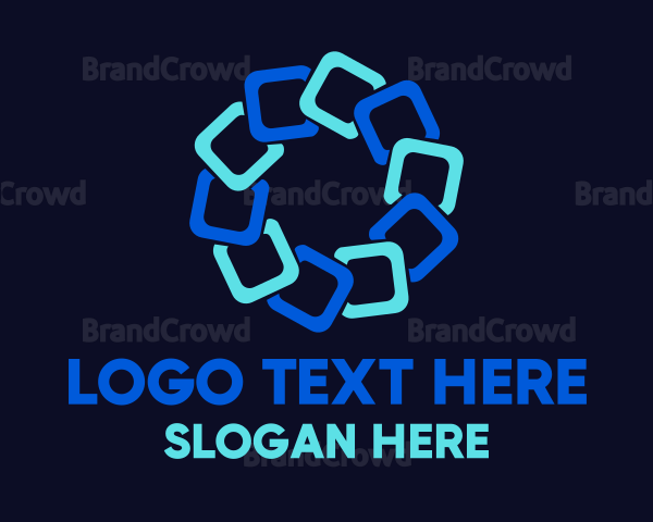 Blue Geometric Flower Logo