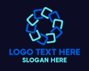 Blue Geometric Flower Logo