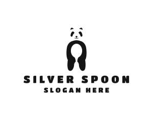 Panda Bear Spoon  logo design