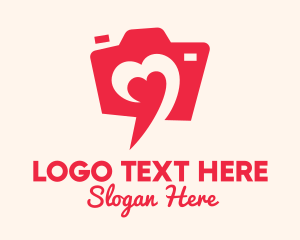 Messenger - Pink Camera Love logo design