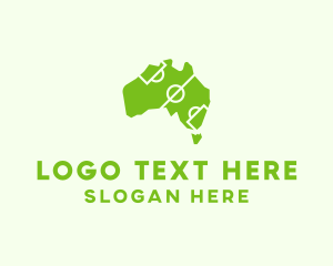 Australia - Australian Map Soccer Field logo design