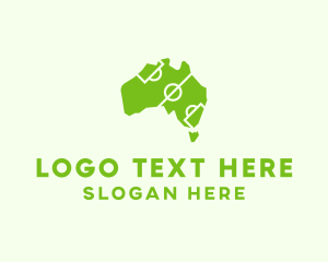 Stadium - Green Australian Map Sport Field logo design