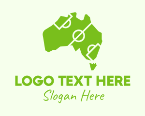 Court - Australian Map Soccer Field logo design