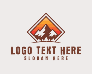 Summit - Grunge Mountain Hiking logo design