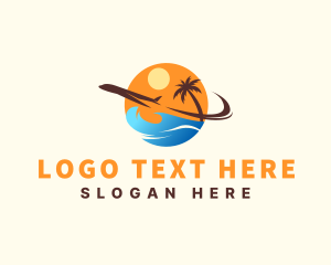 Leisure - Airplane Tropical Island Travel logo design