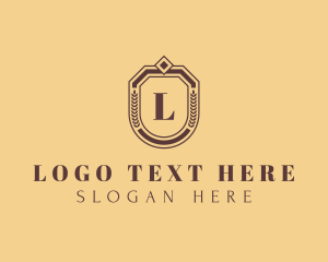 Leaf - Hipster Wreath Badge logo design