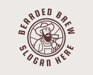 Hipster Beard Hat Builder logo design