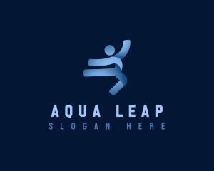 Athlete Leaping Acrobatics logo design