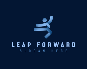 Athlete Leaping Acrobatics logo design