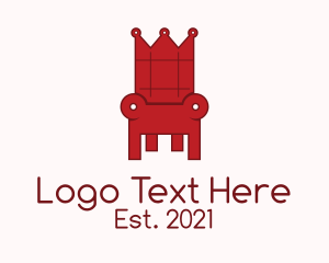 Chair - Red Royal Throne logo design