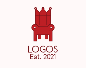 Kingdom - Red Royal Throne logo design