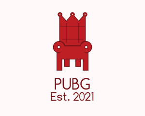 Chair - Red Royal Throne logo design