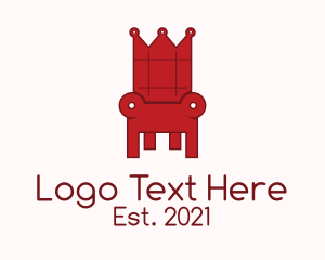 Furniture Designer - Red Royal Throne logo design