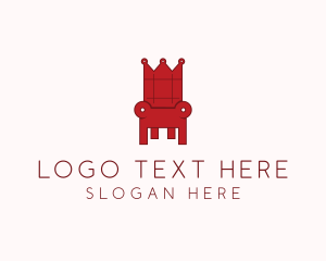 Throne - Red Royal Throne logo design