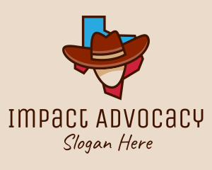 Texas Map Cowboy  Logo