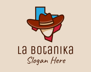 Texas Map Cowboy  logo design