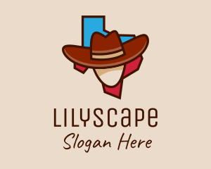 Texas Map Cowboy  logo design