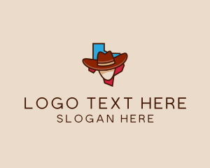 Culture - Texas Map Cowboy logo design
