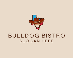 Texas Map Cowboy  logo design