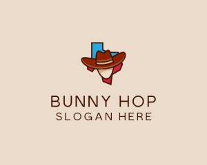 Texas Map Cowboy  logo design