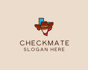 Texas Map Cowboy  logo design