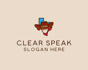 Texas Map Cowboy  logo design