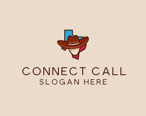 Texas Map Cowboy  logo design