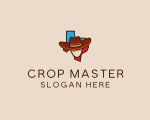 Texas Map Cowboy  logo design