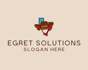 Texas Map Cowboy  logo design