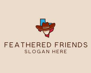 Texas Map Cowboy  logo design