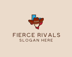 Texas Map Cowboy  logo design