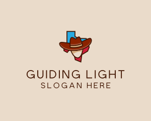 Texas Map Cowboy  logo design